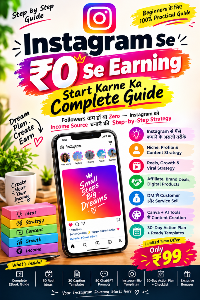 I📕 Instagram Se ₹0 Se Earning Start Karne Ka Complete Guide